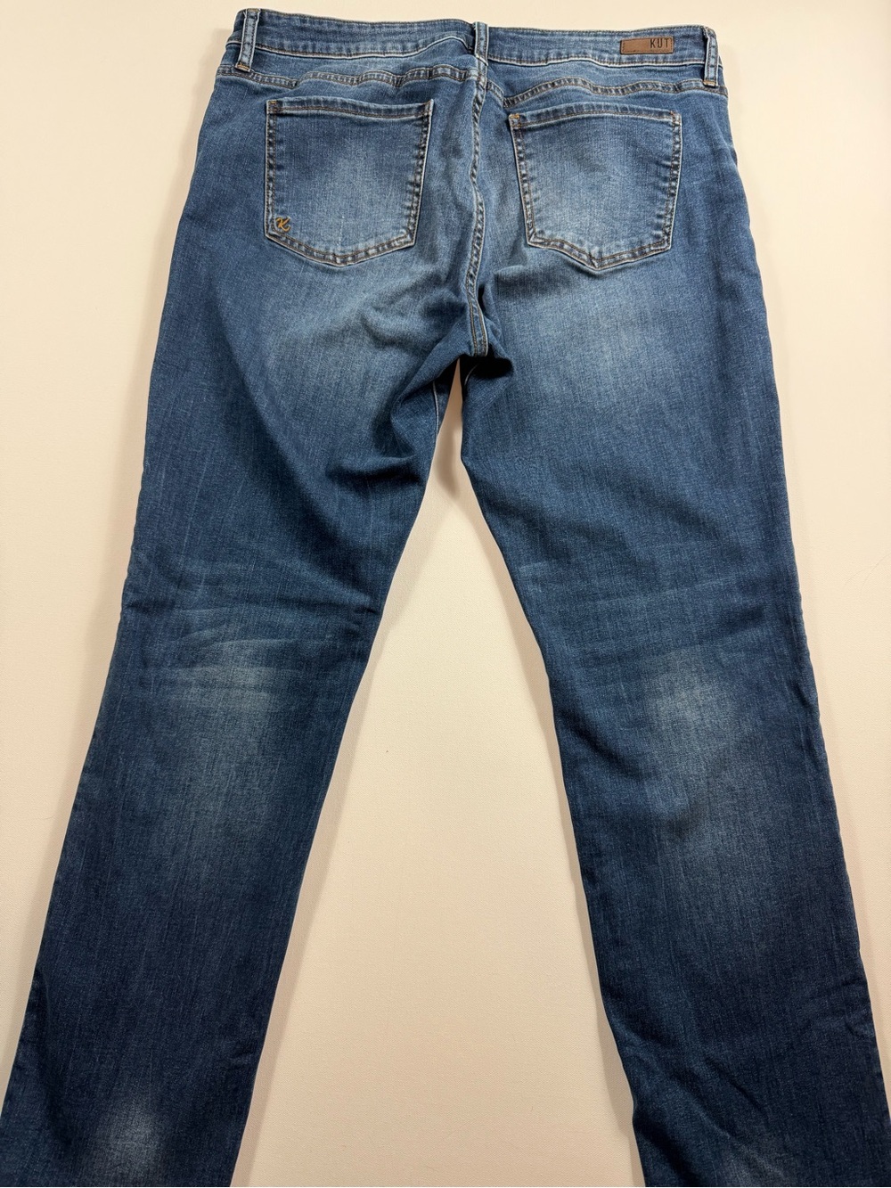 KUT From The Kloth Boyfriend Jeans 14 Mid Rise Straight Leg Stretch Whiskering - Picture 11 of 11
